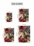 Leopard and zebra floral canvas print size guide in four portrait dimensions