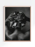 Luxury money portrait wall decor with U.S. dollar bill motif