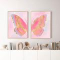 Abstract butterfly wings with lavender blue and gold accents