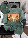Relaxed washed cotton T-shirt with a small summer chest graphic