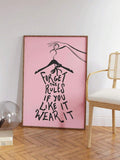 Pink fashion wall art displayed in a modern room