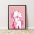 Framed feminine pop-art poster for a modern living room