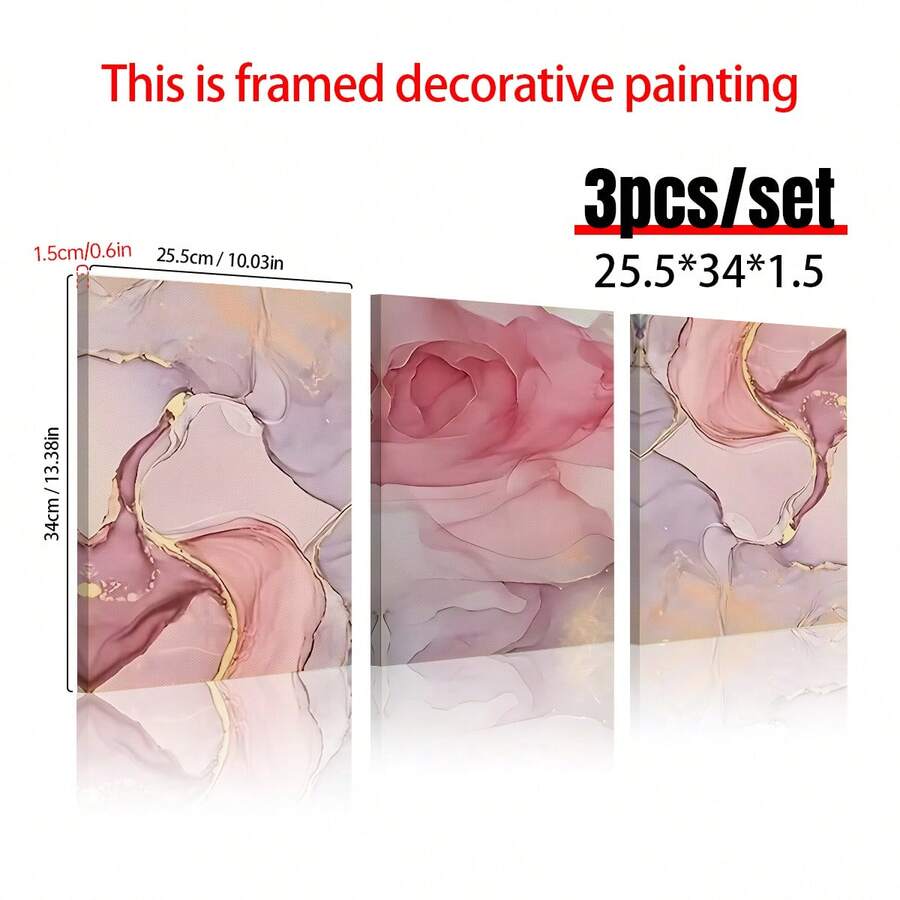 Unframed single pink marble canvas option