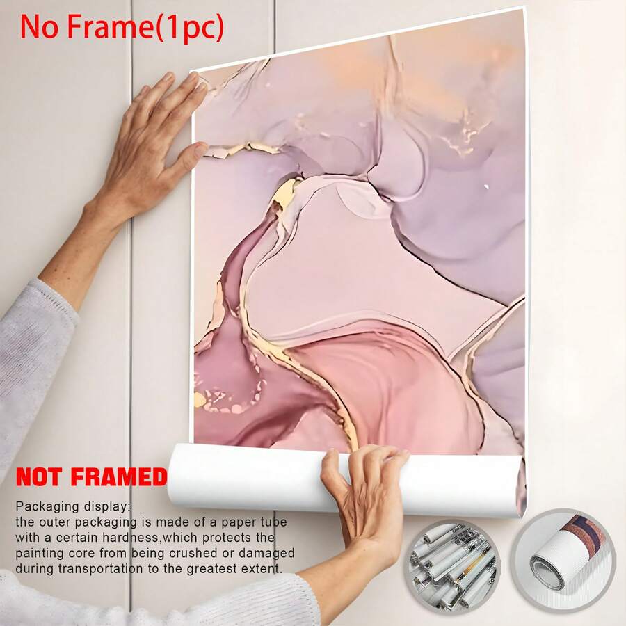 Packaged three-piece marble wall art set
