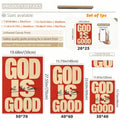 Size chart for God Is Good unframed canvas wall art