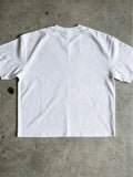 Plain back view of white What Would Jesus Do T-shirt