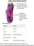 Purple chiffon-look harem pants with gold coin trim side view