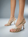 Make a sophisticated statement with these glamorous square toe stiletto sandals for women. Designed with a sleek slip on silhouette, elegant square toe, and slender stiletto heel, these sandals create a refined and feminine look that instantly elevates dressy outfits.