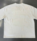 Plain back view of white oversized faith graphic T-shirt