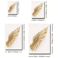 Single angel wing canvas print with thin gold frame