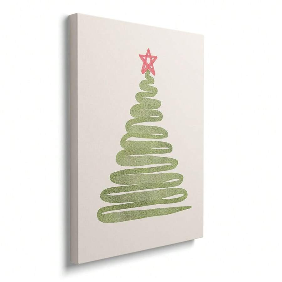 Unframed abstract Christmas tree canvas print on white background