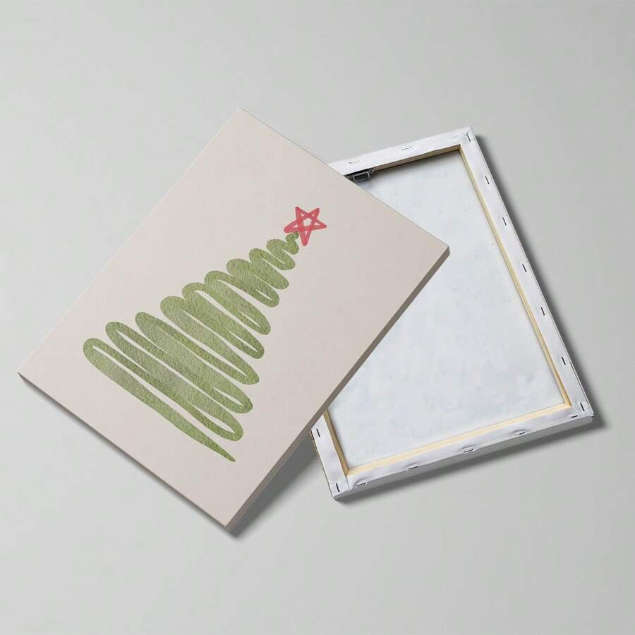 Abstract Christmas tree canvas front and back detail