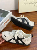 Elegant Lace-Up White Casual Sneakers for Women - Breathable and Versatile Trainers