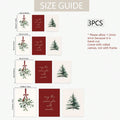 Size guide showing three Christmas canvas prints in four matching dimensions, unframed and rolled