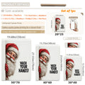 Canvas print size and material guide showing Santa artwork in several unframed dimensions