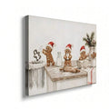 Funny Gingerbread Christmas Kitchen Wall Art, Vintage Holiday Baking Canvas Print 