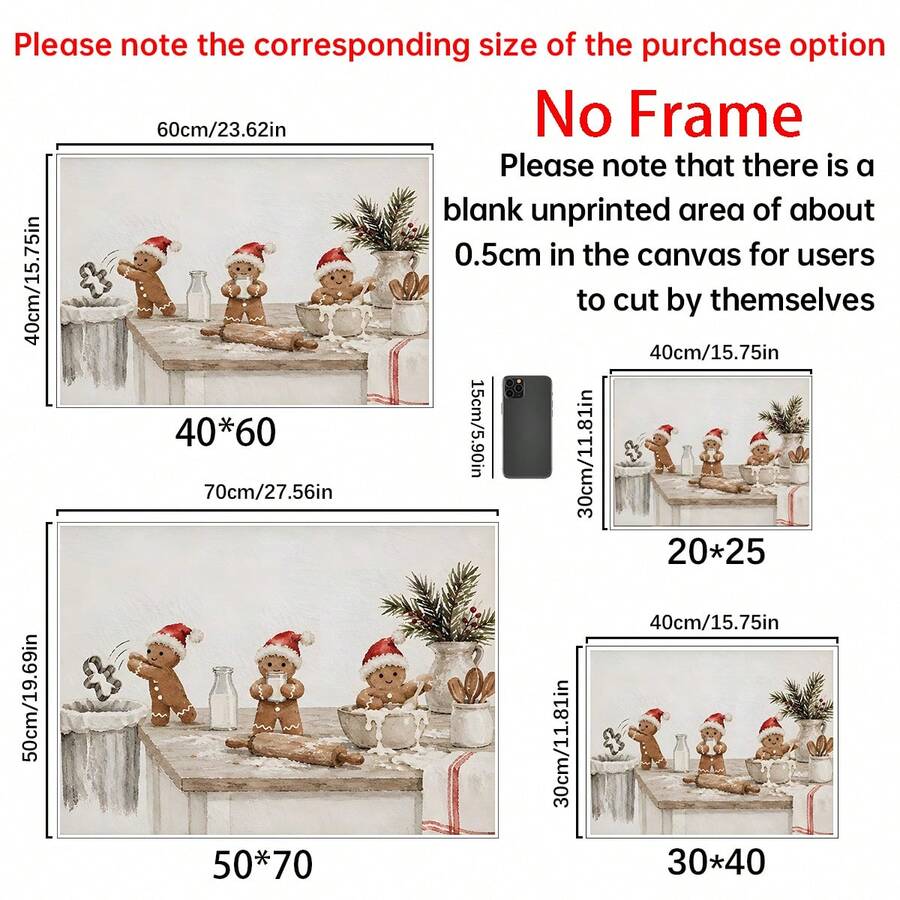Brighten your holiday kitchen with funny gingerbread Christmas wall art, a vintage inspired canvas print for festive baking spaces and cozy farmhouse decor.
