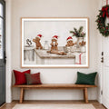 Funny Gingerbread Christmas Kitchen Wall Art, Vintage Holiday Baking Canvas Print 