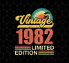 1982 Birthday Png, Vintage 1982 Limited Png, Retro 1982 Birthday, PNG For Shirts, PNG Sublimation