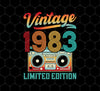 1983 Limited Edition, Vintage Cassette, 1983 Birthday, Png For Shirts, Png Sublimation
