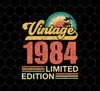 1984 Birthday Png, Vintage 1984 Limited Png, Retro 1984 Birthday, PNG For Shirts, PNG Sublimation