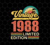 1988 Birthday Png, Vintage 1988 Limited Png, Retro 1988 Birthday, PNG For Shirts, PNG Sublimation