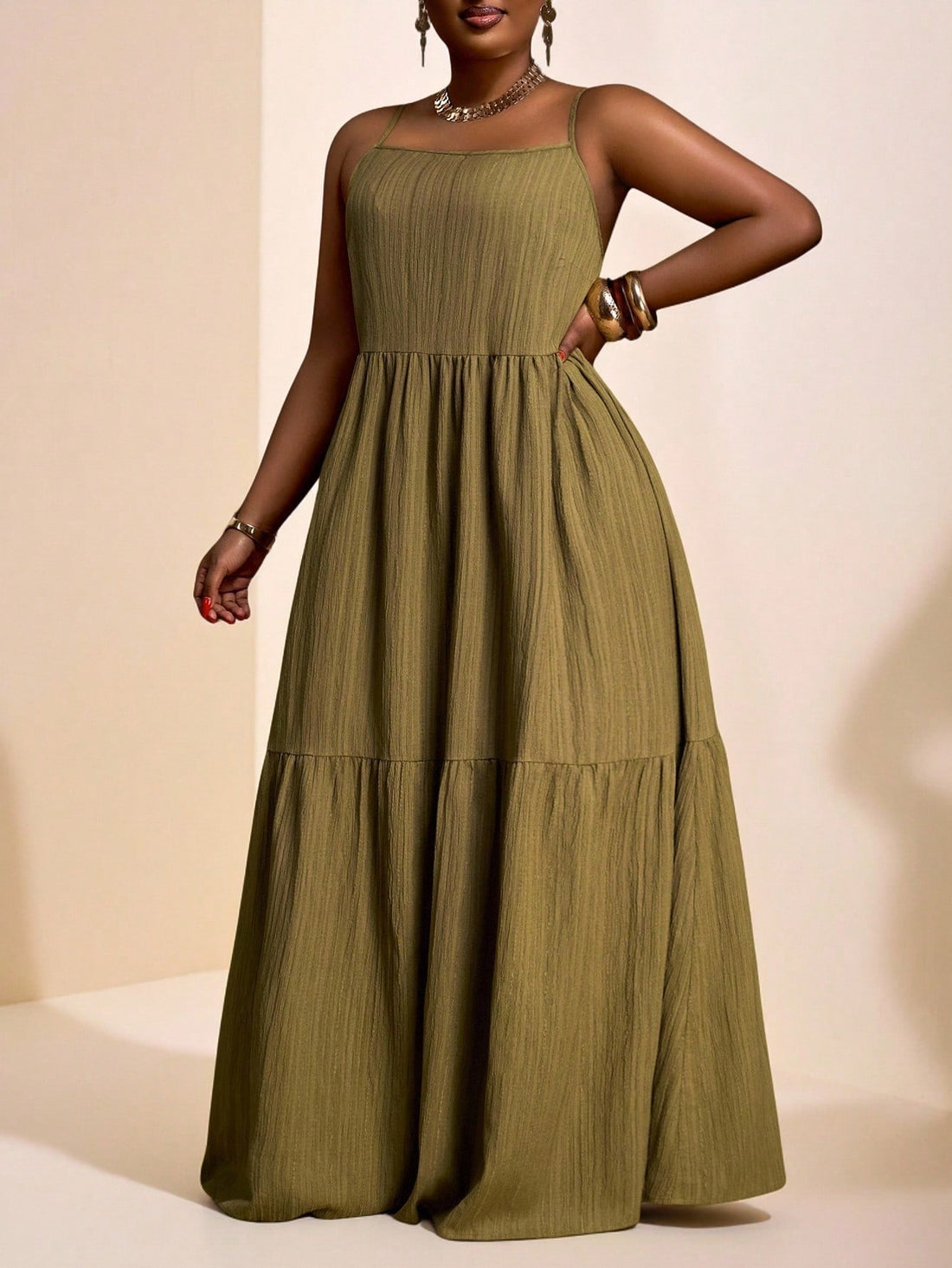 Step into summer with this playful and comfy plus size green sleeveless A-line dress. Its stretchy fabric moves with you, keeping you cool and carefree all day long. Flattering and fun, this dress is perfect for sunny adventures or relaxed weekend outings. Embrace effortless style and unbeatable comfort in one vibrant package!