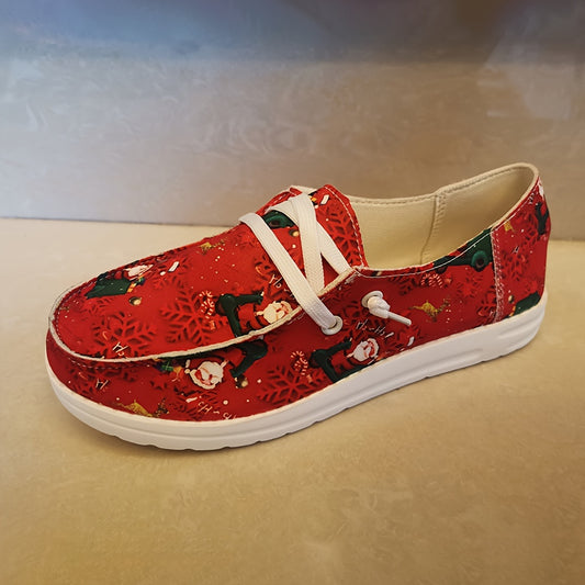 These Stylish Women's Christmas Print Canvas Shoes are perfect for a fashionable and comfortable look. They feature breathable canvas material that is lightweight and easily adjustable to your foot. Get ready to make a statement this season with these fashionable and stylish shoes!