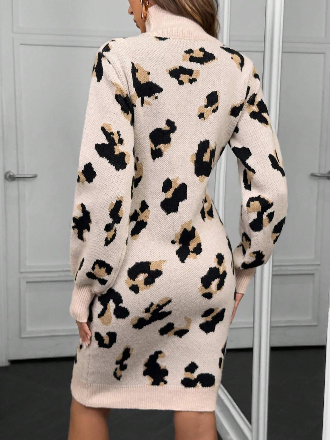 Elevate your wardrobe this season with our Fierce and Fashionable Leopard Print Sweater Dress. Made for fall/winter, this dress is both stylish and cozy, featuring a bold leopard print design. Perfect for any occasion, make a statement and stay warm in this must-have dress.