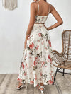 Chic Floral Wrap Cami & Side Knot Skirt Set - Perfect for Summer Days!