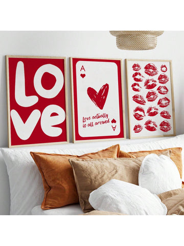 Spread the love with this charming 3-piece wall art set that brings playful romance to any room. Featuring a bold red heart and a cheeky ace of hearts design, this modern collection captures the spirit of love in a fun, unexpected way. Perfect for Valentine's Day decorating or year-round affection, these pieces work beautifully together or mixed throughout your space. Whether you're a hopeless romantic or just love a pop of color, this set adds personality and warmth to your walls. Make your home a love-fil