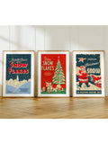 Transform your space into a holiday wonderland with this charming 3-piece retro Christmas art print set. Each print captures the nostalgic warmth of vintage holiday aesthetics, featuring classic festive imagery that brings instant cheer to any room. Perfect for creating a gallery wall or adding personality to your entryway, bedroom, or living space, these prints celebrate the magic of the season with timeless style. Easy to frame and display, they're an affordable way to spread holiday joy throughout your h