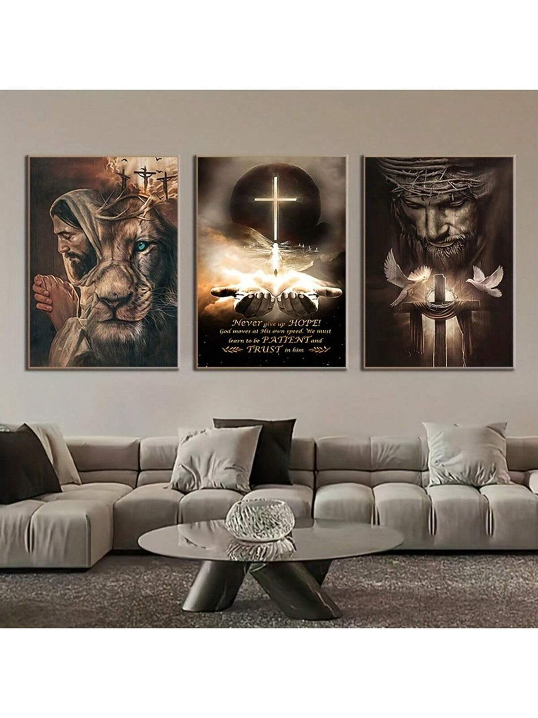 Add a touch of faith and charm to your space with this 3-piece unframed canvas art set. Featuring inspirational crosses and Bible quotes, it brings warmth and encouragement to any room—whether your cozy bedroom or lively living room. Easy to frame and ready to inspire, these pieces celebrate your beliefs with style and a sprinkle of joy!
