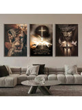 Add a touch of faith and charm to your space with this 3-piece unframed canvas art set. Featuring inspirational crosses and Bible quotes, it brings warmth and encouragement to any room—whether your cozy bedroom or lively living room. Easy to frame and ready to inspire, these pieces celebrate your beliefs with style and a sprinkle of joy!