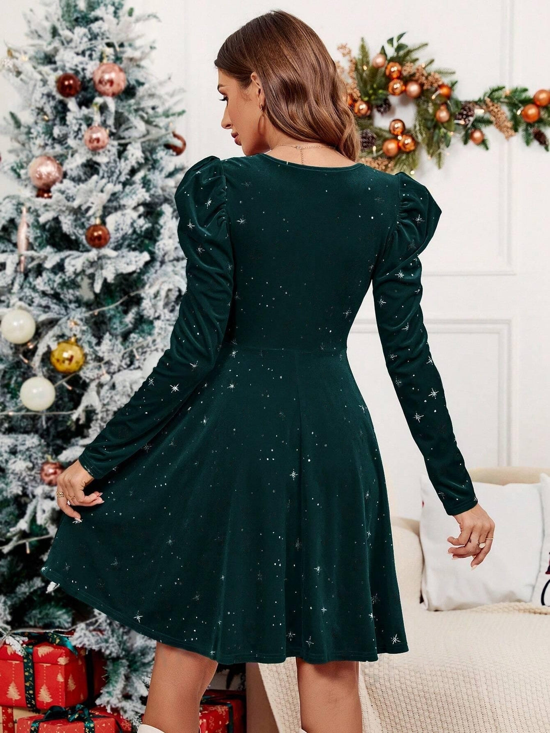 Elevate your style with the Clasi Women's Leg of Mutton Sleeve Dress. The unique leg of mutton sleeves add a touch of glamour, while the comfortable fit and timeless design make it a versatile option for any occasion. You'll surely shine like a star in this stunning dress.