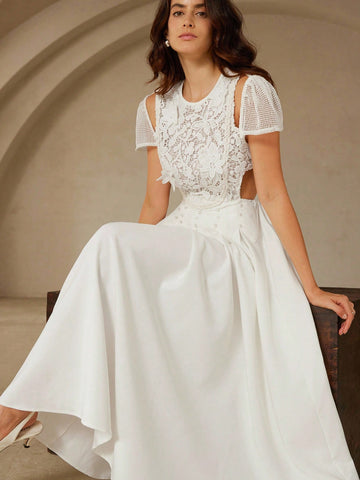 Step into charm with the 3D Floral Sheer Back Short Sleeve Dress, where delicate floral textures meet airy elegance. This dress promises a light, water-soluble feel that moves with you, perfect for turning heads at any event. Flirty short sleeves and a sheer back add just the right touch of sass to your wardrobe. Ready to make every occasion a little more magical? This dress has you covered!