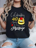 Get ready to celebrate 40 years of love in style with this funny cotton t-shirt! Perfect for your 40th wedding anniversary, this shirt showcases your impressive achievement with a playful tone. Don't take yourselves too seriously and show off your love with this quirky and humorous shirt!