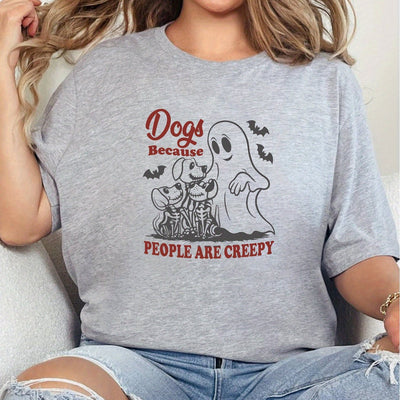 Creepy Shirt Halloween Ghost Dog Lover Gift Unisex TShirt