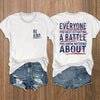 Stylish and Comfy Plus Size Casual T-shirt for Women: Slogan Print Short Sleeve Round Neck T-shirt