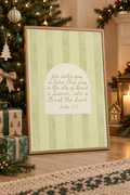 Luke 2 11 scripture Christmas canvas print in wood frame
