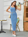 Chic Frenchy Split-Back Denim Dress - Effortless Style for Every Occasion