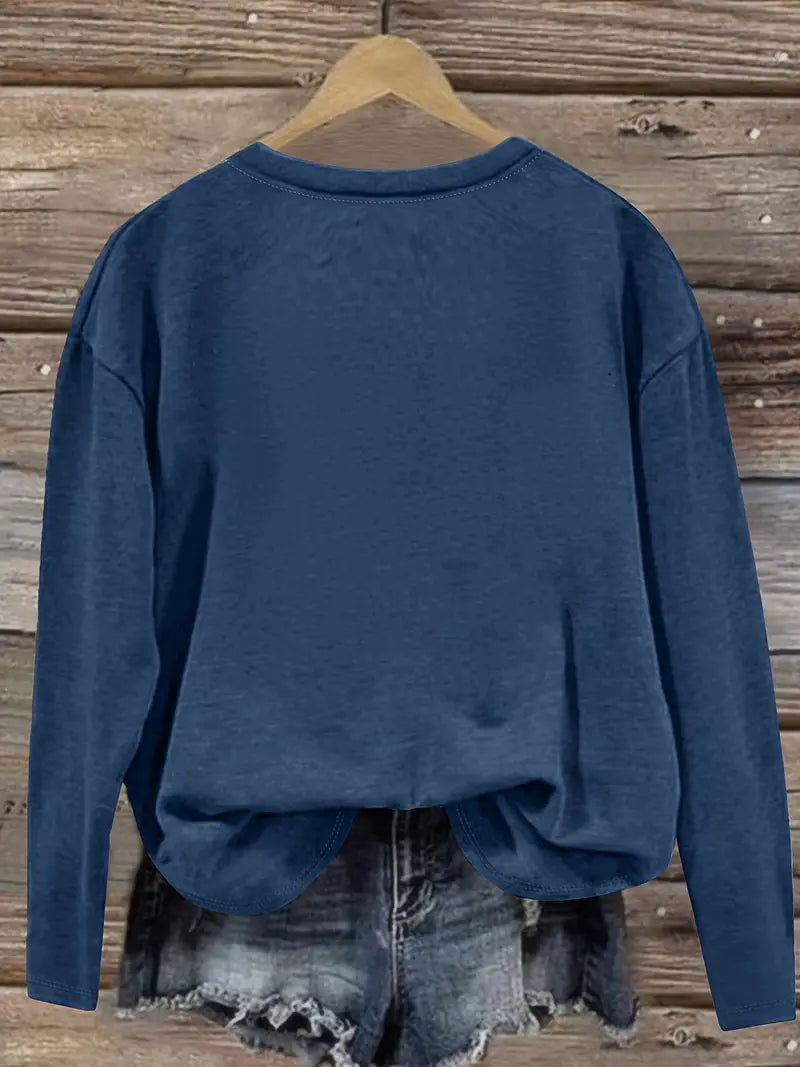 This Christmas Skull Print Long Sleeve T-Shirt offers a unique and festive twist to your casual wardrobe. Made with a comfortable crew neck design, it features a stylish and playful skull print. Show off your holiday spirit with this fun and comfortable piece.