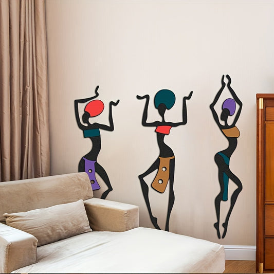 Dancing African Girls Trio: Exquisite Ethnic Style Home Décor for Your Walls
