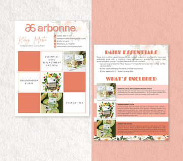 Daily Essentials, Daily Essentials Arbonne, Personalized Arbonne Business Cards AB169