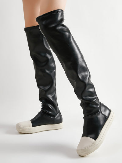 Shiny Silver Thigh High Boots: Elevate Your Casual Look with Style