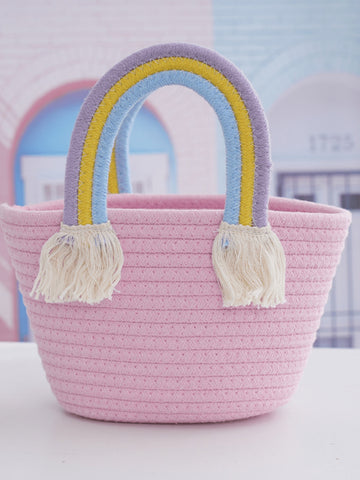 Introducing our Cute Rainbow Cloud-Shaped Handbag, the perfect accessory for your next beach vacation! Hand-woven from straw, this bag matches all styles while adding a pop of color with its rainbow design. Stay trendy and organized with this unique and stylish handbag.