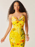 Step into summer with this Abstract Floral Print Mesh Midi Dress, designed to turn heads with its playful elegance. The soft cowl neck adds a touch of sophistication, while the lace-up open back brings a flirty, breezy vibe perfect for warm days and nights. Lightweight mesh fabric ensures comfort and breathability, making it your go-to dress for garden parties, brunches, or sunset strolls. Embrace effortless style and let your summer adventures bloom in this charming midi dress.