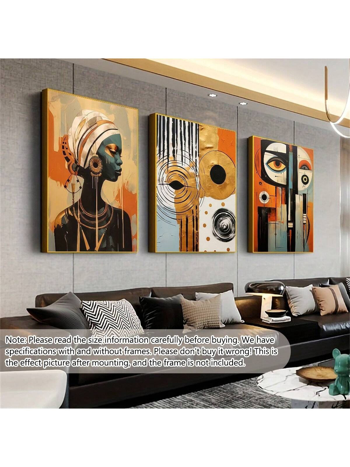 Elevate your home decor with our Abstract Modern African Bohemian Canvas Art Set! This set of 3 unframed posters brings a unique touch to any room and makes for a perfect gift. Embrace the eclectic energy of African bohemian style with these vibrant and playful pieces.