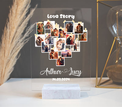 Our Love Story, Custom LED Valentine Plaque, Custome Couple Name