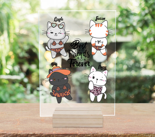This Best Friend Forever sign is the perfect gift for any cat lover. Featuring a heartfelt message and cute cat design, it's a great way to show your friendship and love for felines. Made with high-quality materials, this sign is a lasting tribute to your special bond.